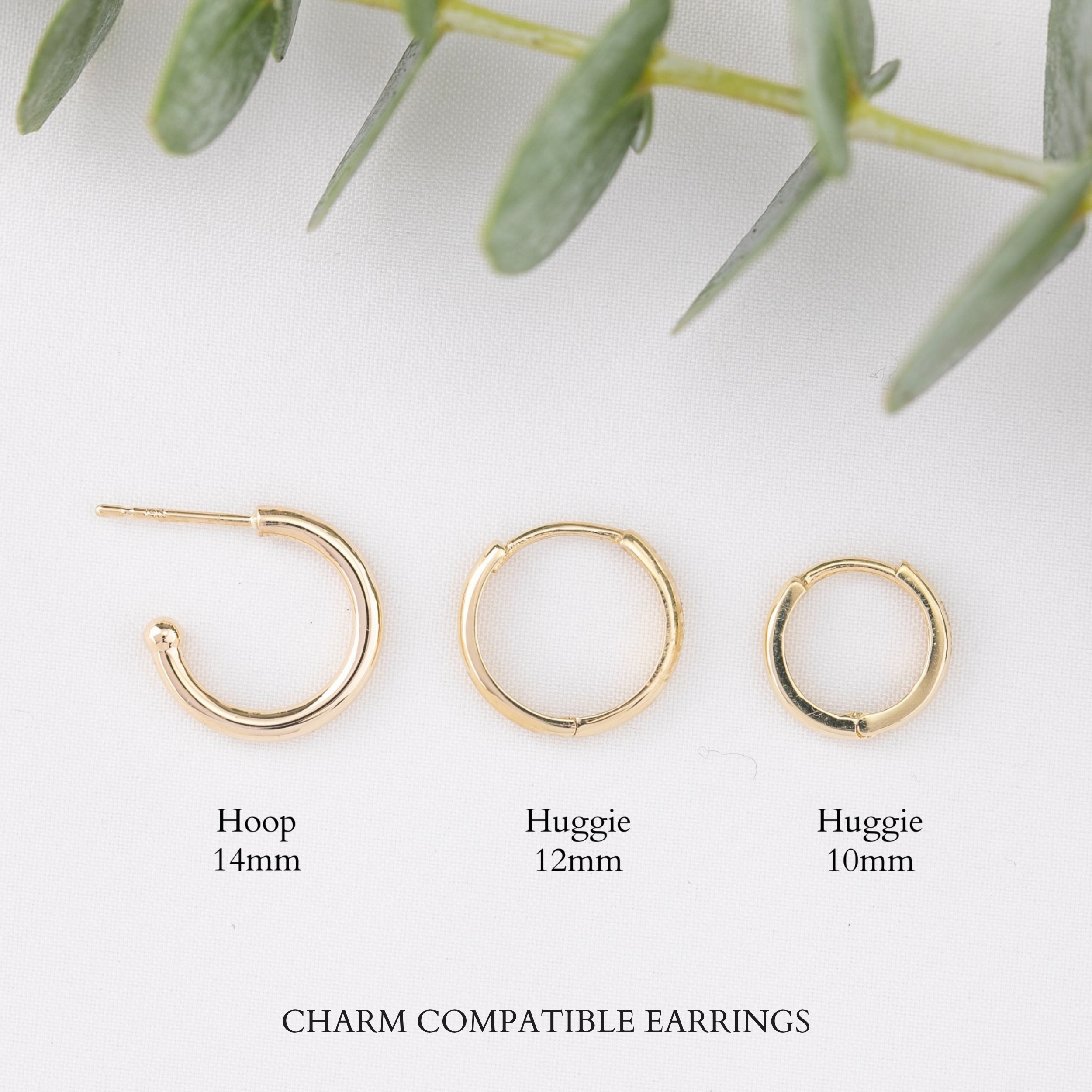 Hoop Charm Prong Setting | Pair