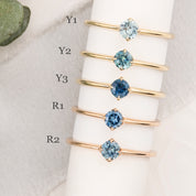 Alice Ring, 0.30ct Blue Green Montana Sapphire