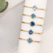 Alice Ring, 0.30ct Blue Green Montana Sapphire