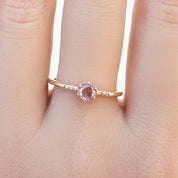 Grace Ring - 4.5mm 0.35ct Pink-Purple Unheated Sapphire