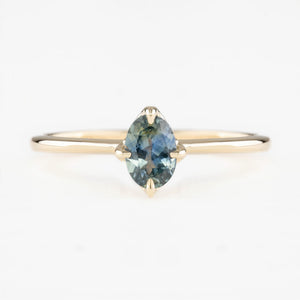 Alice Ring, 0.60ct Blue Green Sapphire
