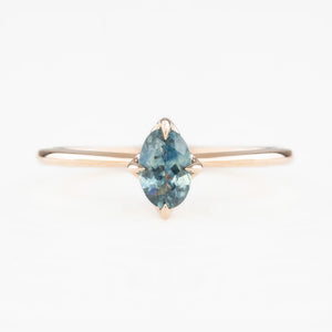 Alice Ring, 0.65ct Blue Green Sapphire