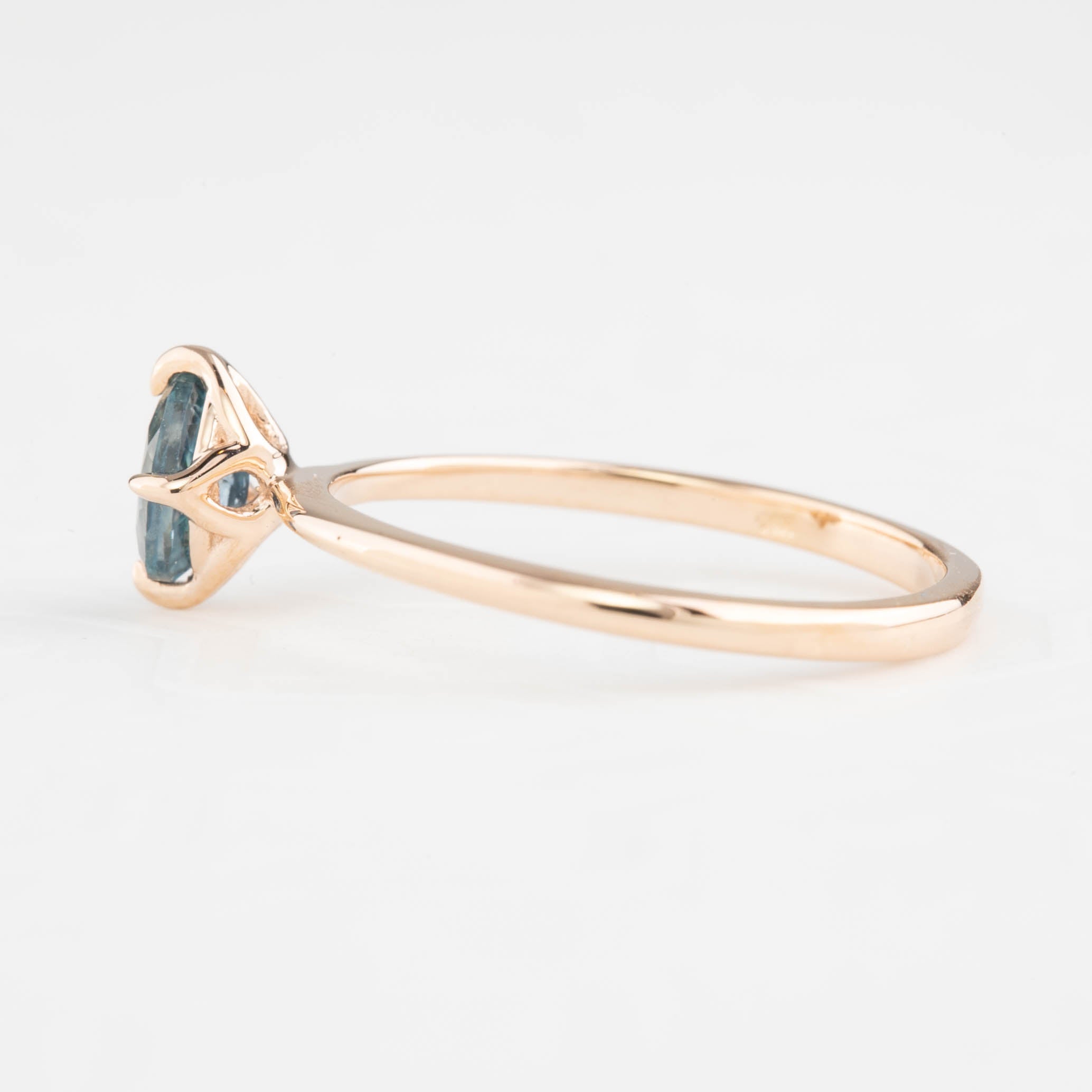 Alice Ring, 0.65ct Blue Green Sapphire