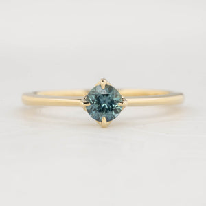 Alice Ring, 0.45ct Blue Green Montana Sapphire