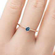 Alice Ring, 0.30ct Blue Green Montana Sapphire