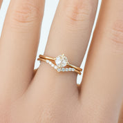 Alice Ring, 0.40ct Round Rose Cut Diamond, 14k Yellow Gold, 14k White Gold (One of a kind)