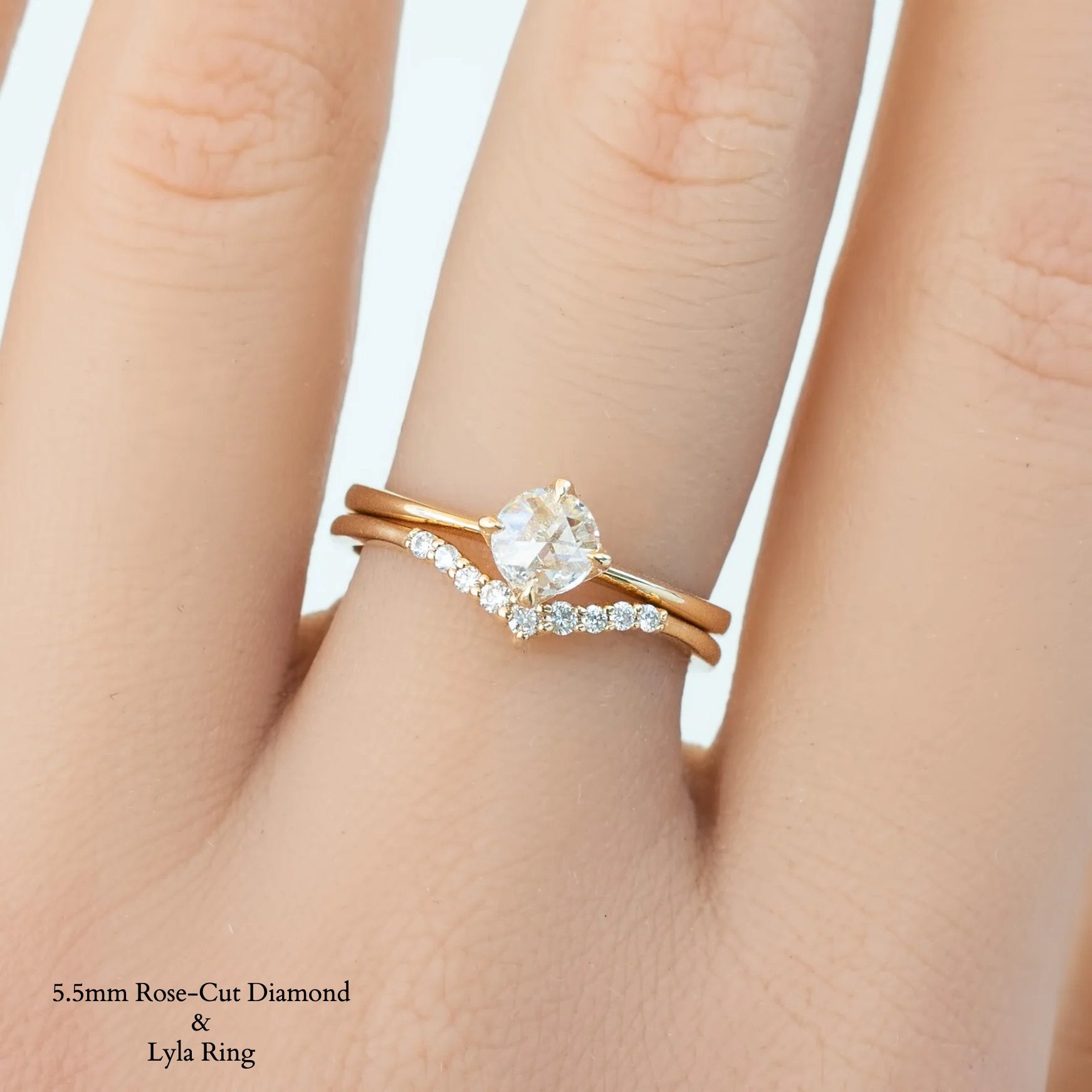 Alice Ring, Round Rose Cut Diamond