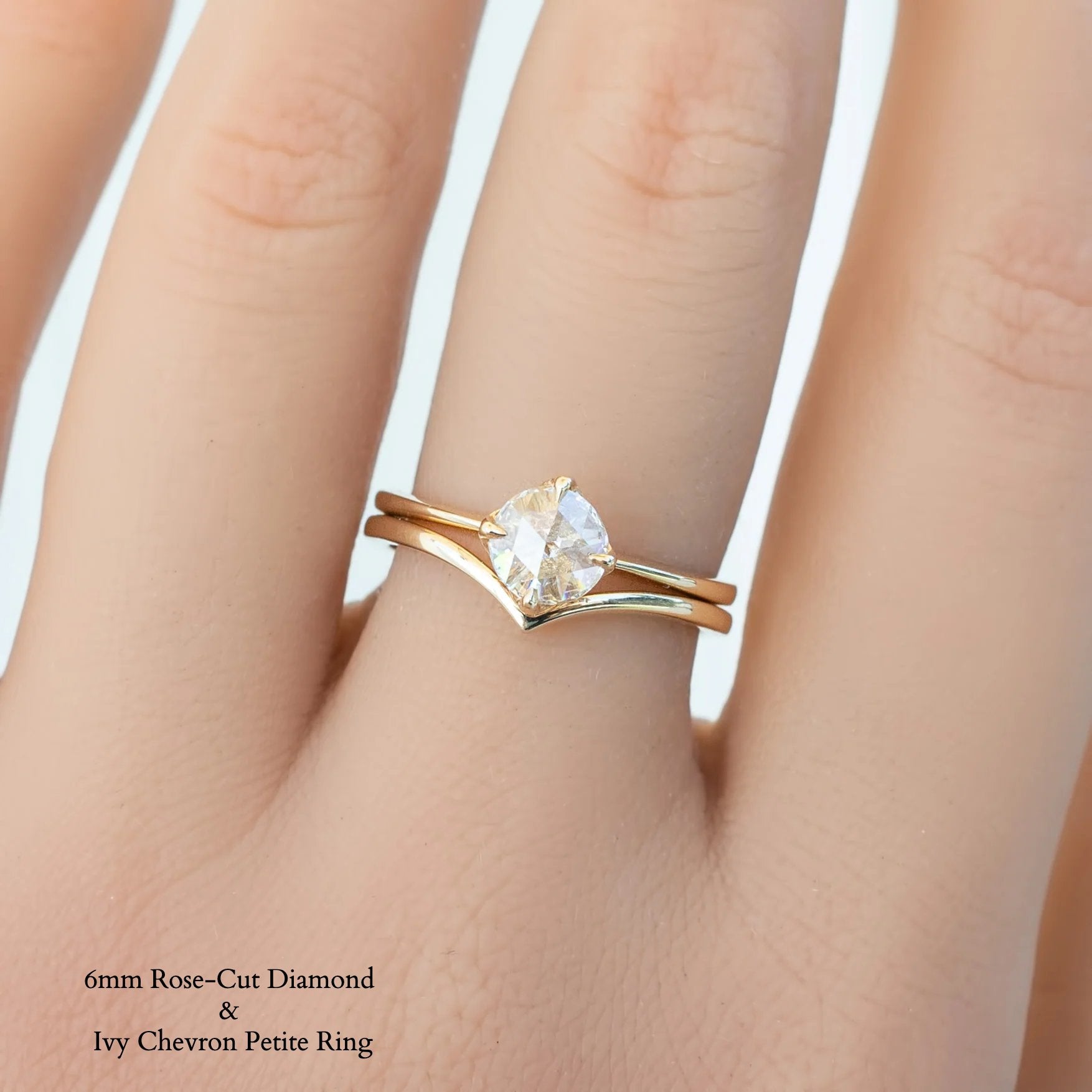 Alice Ring, Round Rose Cut Diamond