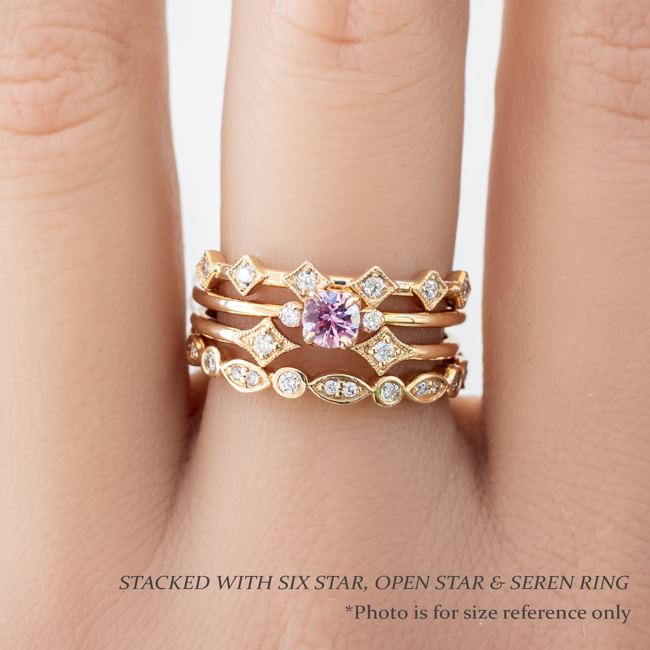 Sofia Ring 4mm 0.35ct Pink Umba Sapphire, 14K Rose Gold