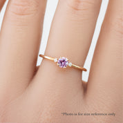 Sofia Ring 4mm 0.35ct Pink Umba Sapphire, 14K Rose Gold