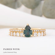 【一点物】マリアリング ・0.8ct・モンタナ産グリーンサファイア・K14YG