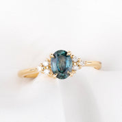 【一点物】テレサリング ・1.34ct・加熱モンタナ産ブルーサファイア・K14YG