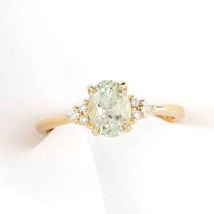 Teresa Ring, 1.39ct Light Green Montana Sapphire