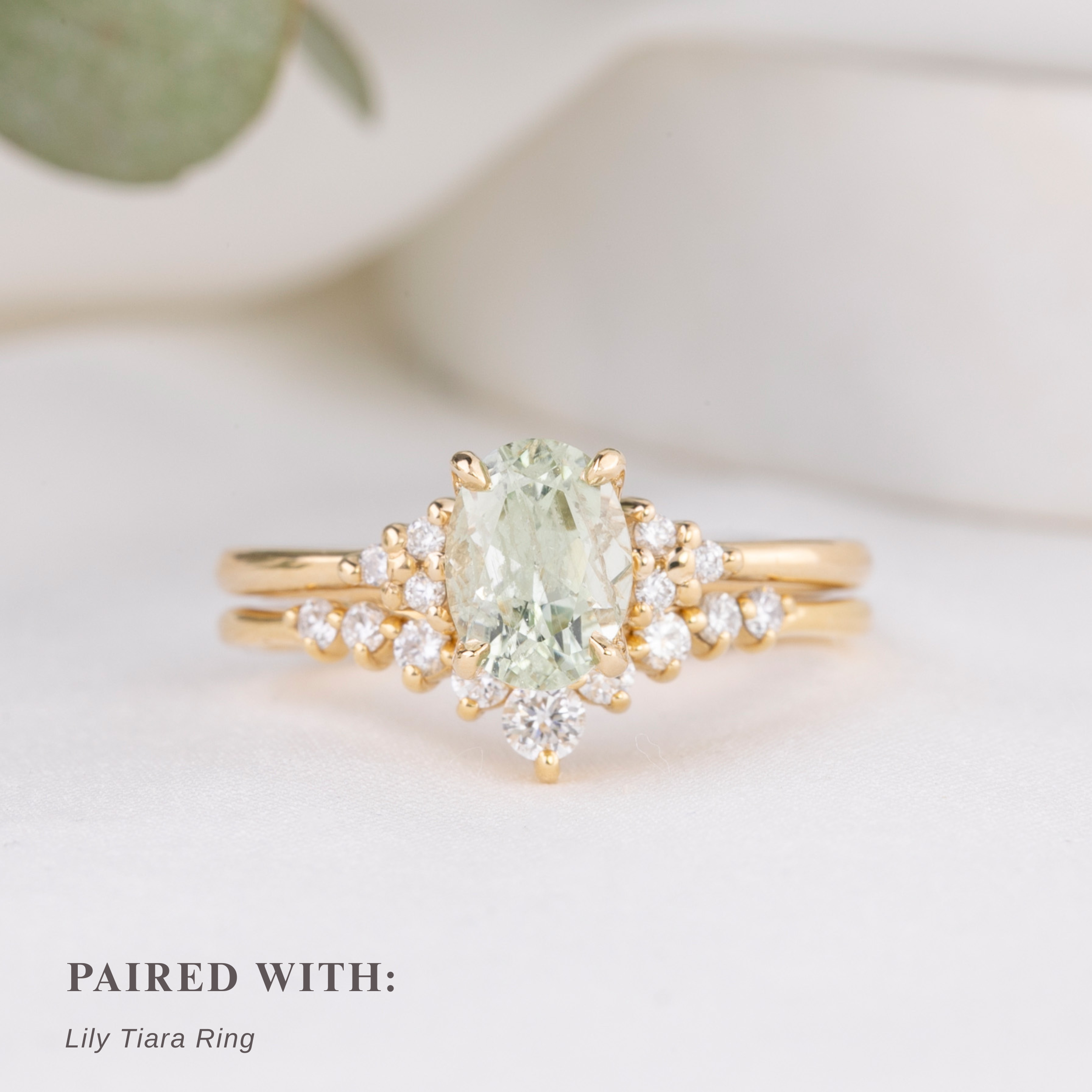 Teresa Ring, 1.39ct Light Green Montana Sapphire