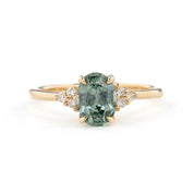 Teresa Ring 1.88ct Blue Green Montana Sapphire, 14k Yellow Gold (One of a kind)