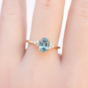 Teresa Ring 1.88ct Blue Green Montana Sapphire, 14k Yellow Gold (One of a kind)