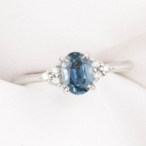 Teresa Ring, 1.20ct Teal Blue Montana Sapphire, oval shape gemstone