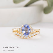 【一点物】テレサリング ・1.21ct・非加熱ライトブルーサファイア・K14YG