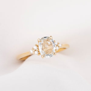 【一点物】テレサリング ・1.21ct・非加熱ライトブルーサファイア・K14YG