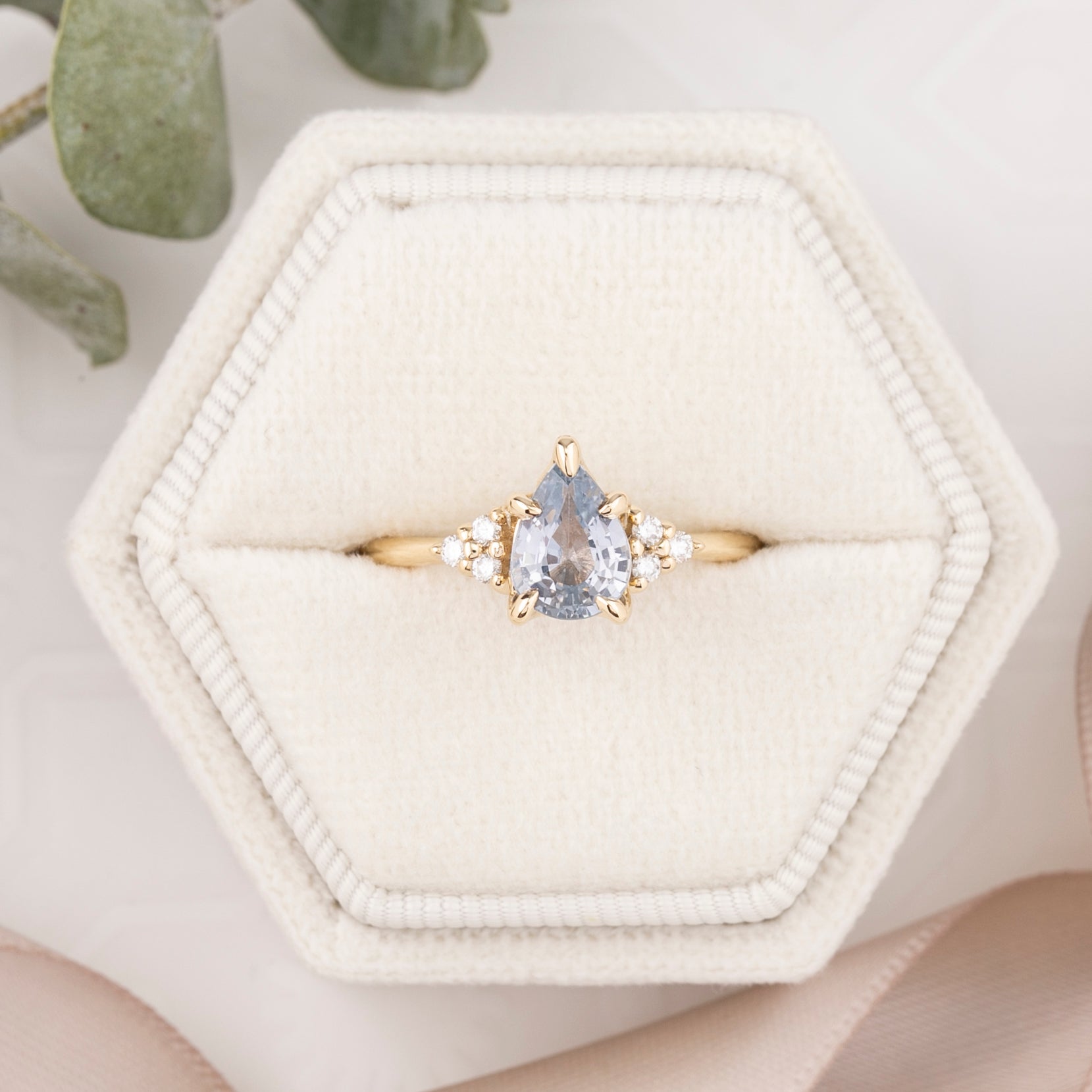 Teresa Ring 1.27ct Light Blue Madagascar Sapphire, 14k Yellow Gold (One of a kind)