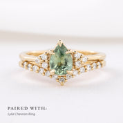 Teresa Ring 0.80ct Light Green Montana Sapphire, 14k Yellow Gold (One of a kind)