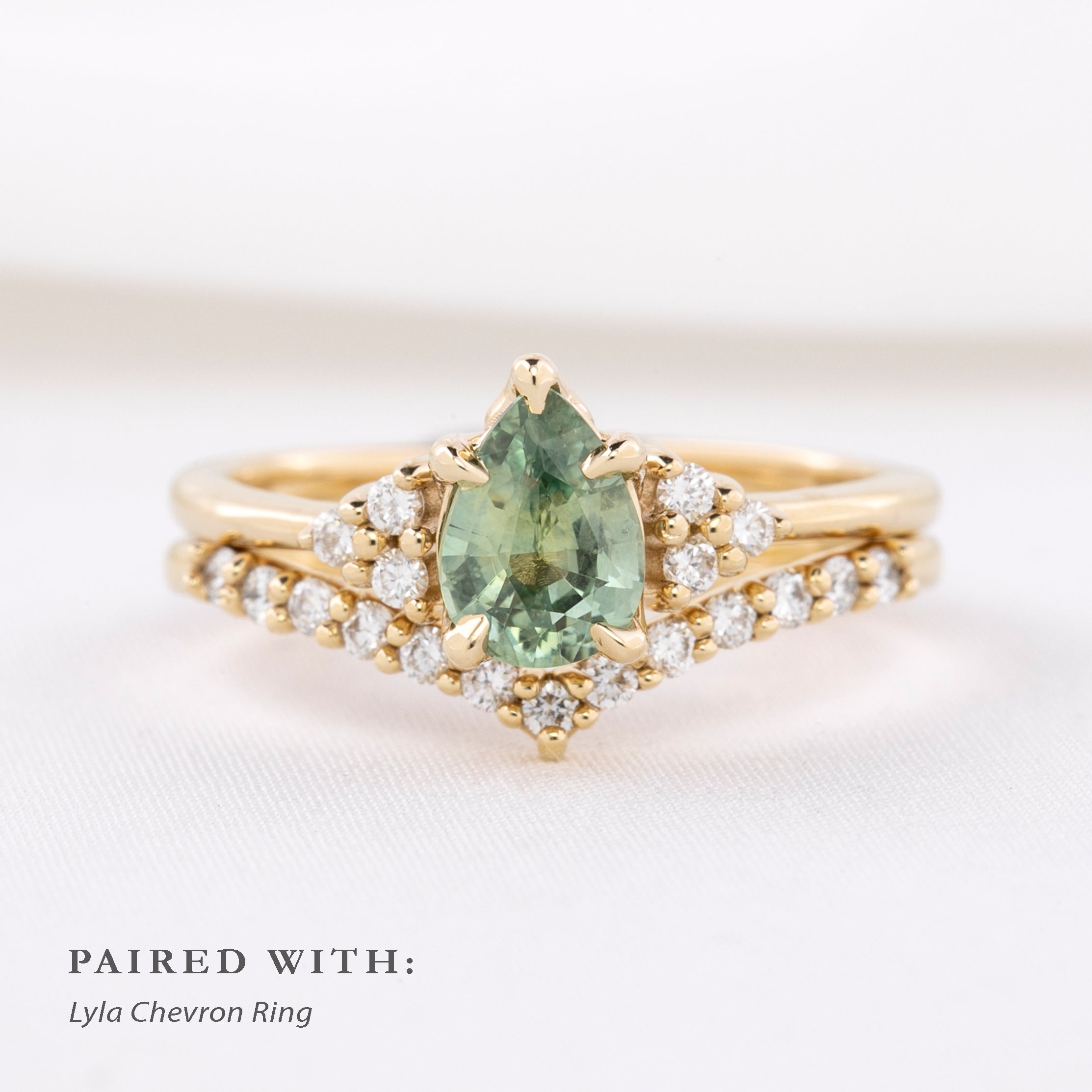 Teresa Ring 0.80ct Light Green Montana Sapphire, 14k Yellow Gold (One of a kind)