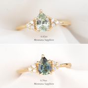 【一点物】テレサリング ・1.02ct・加熱モンタナ産ライトグリーンサファイア・K14YG
