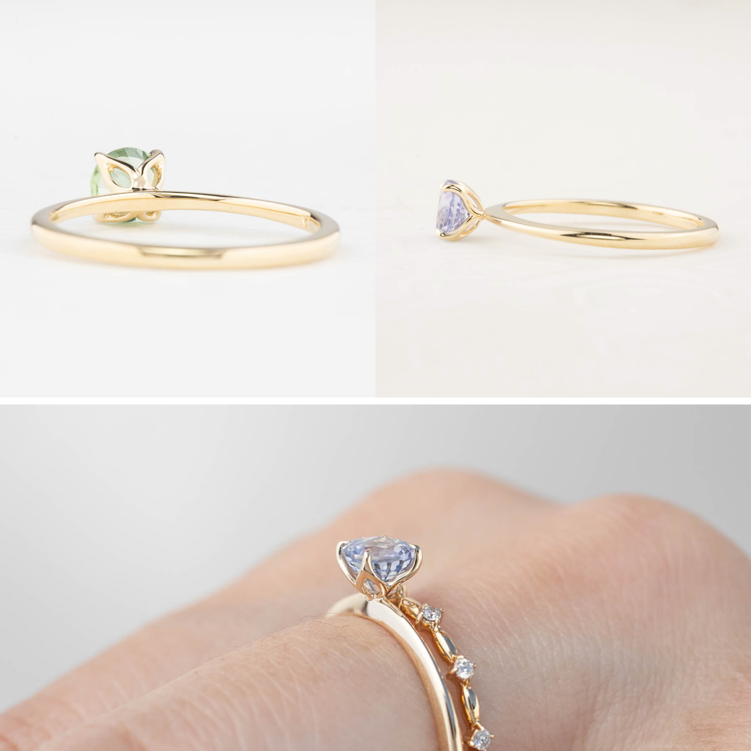 【即日配送】サラリング ・0.50ct・モンタナ産グリーンイエローサファイア・K14YG