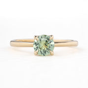 Sara Ring 0.95ct Light Aqua Blue Green Montana Sapphire, 14k Yellow Gold (One of a kind)