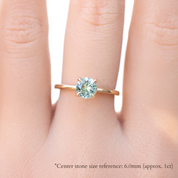 Sara Ring, 1.06ct Light Blue Green Montana Sapphire