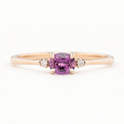 Emilie Ring featuring a 0.45ct East-West unheated Umba sapphire in 14k rose gold.