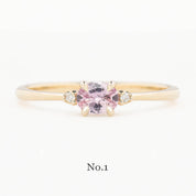 Emilie Ring 5mm 0.45ct Light pink Umba Sapphire 14K Yellow Gold
