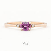 Emilie Ring 5mm 0.45ct Light pink Umba Sapphire 14K Yellow Gold