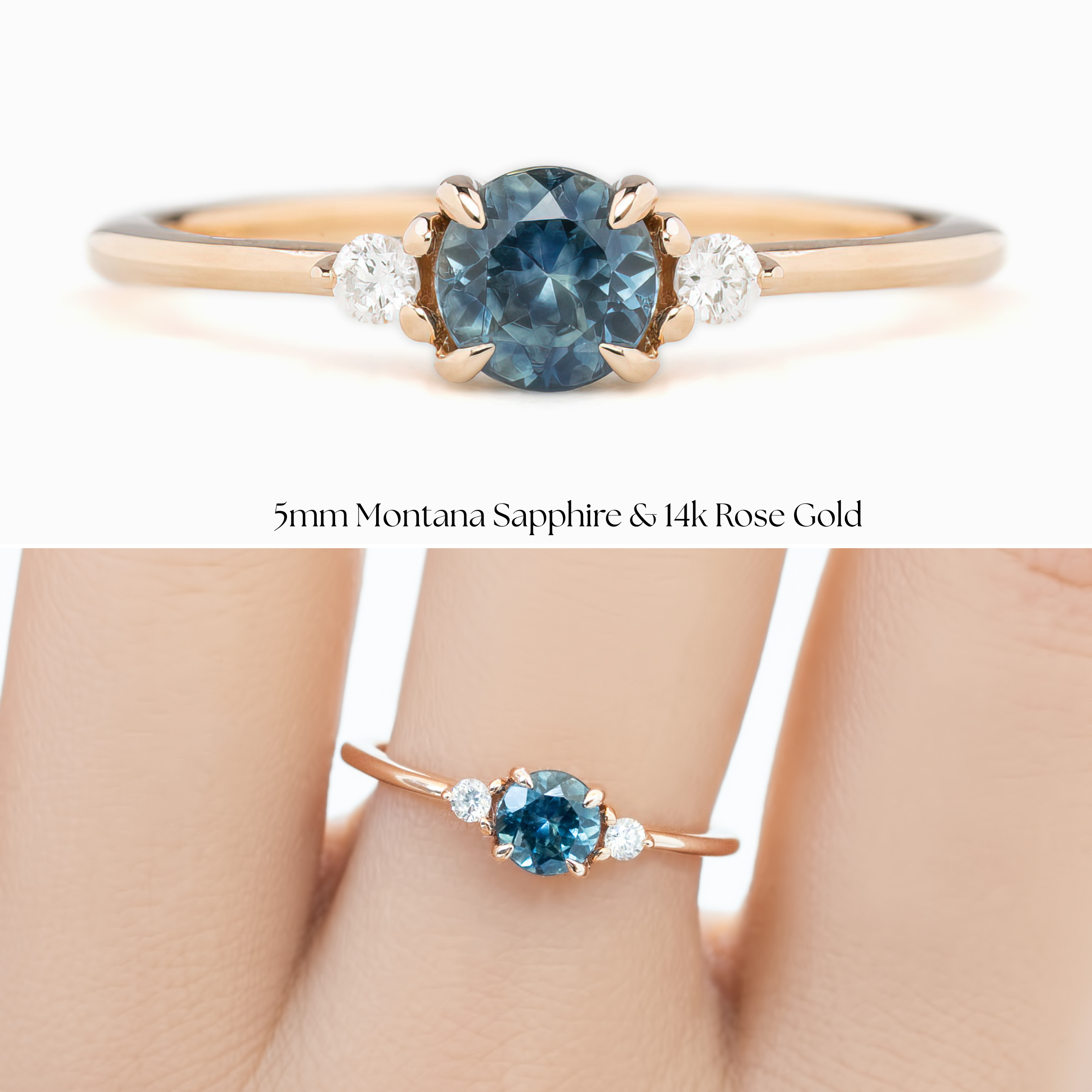 Emilie Ring, 0.60ct Montana Sapphire of your choice
