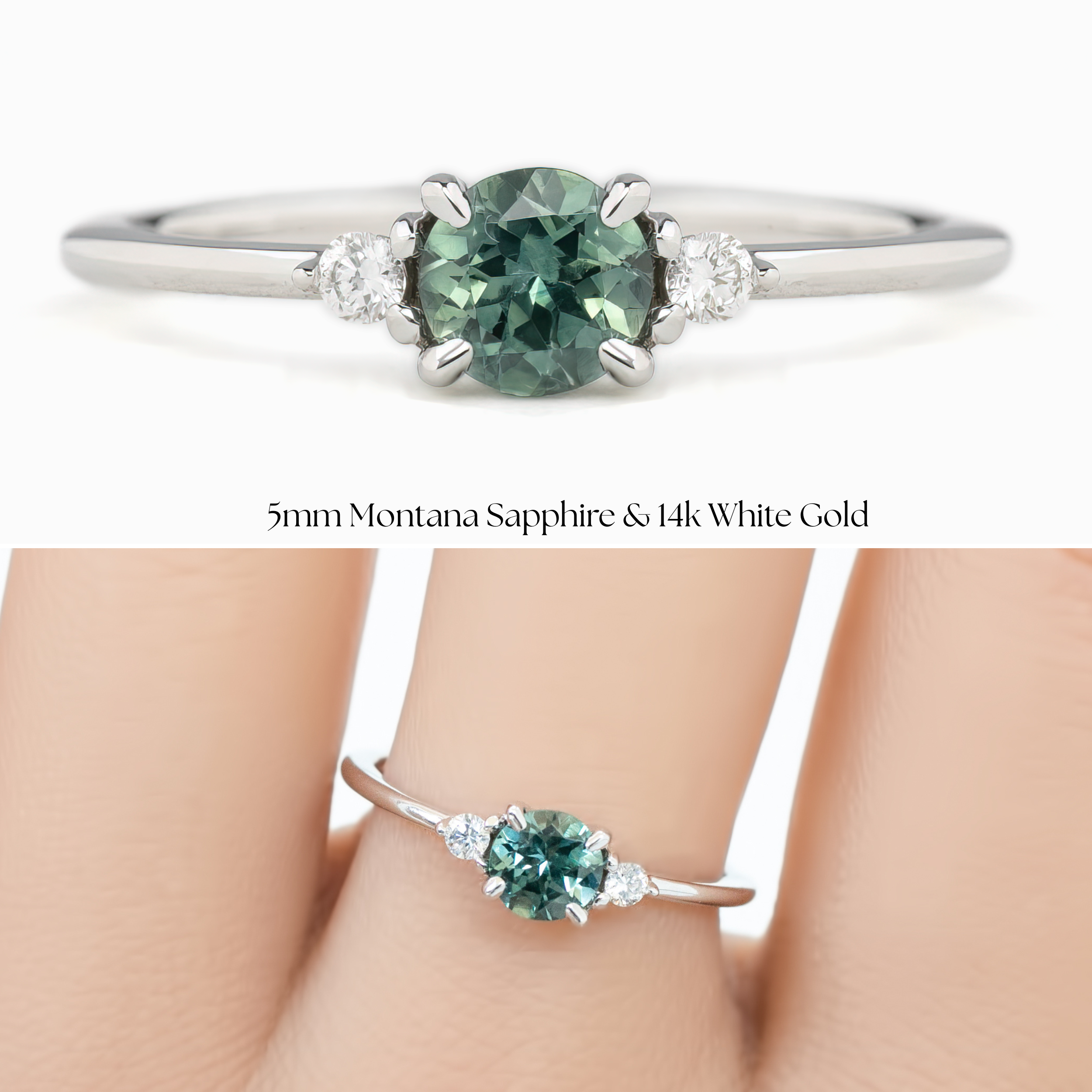 Emilie Ring, 0.60ct Montana Sapphire of your choice