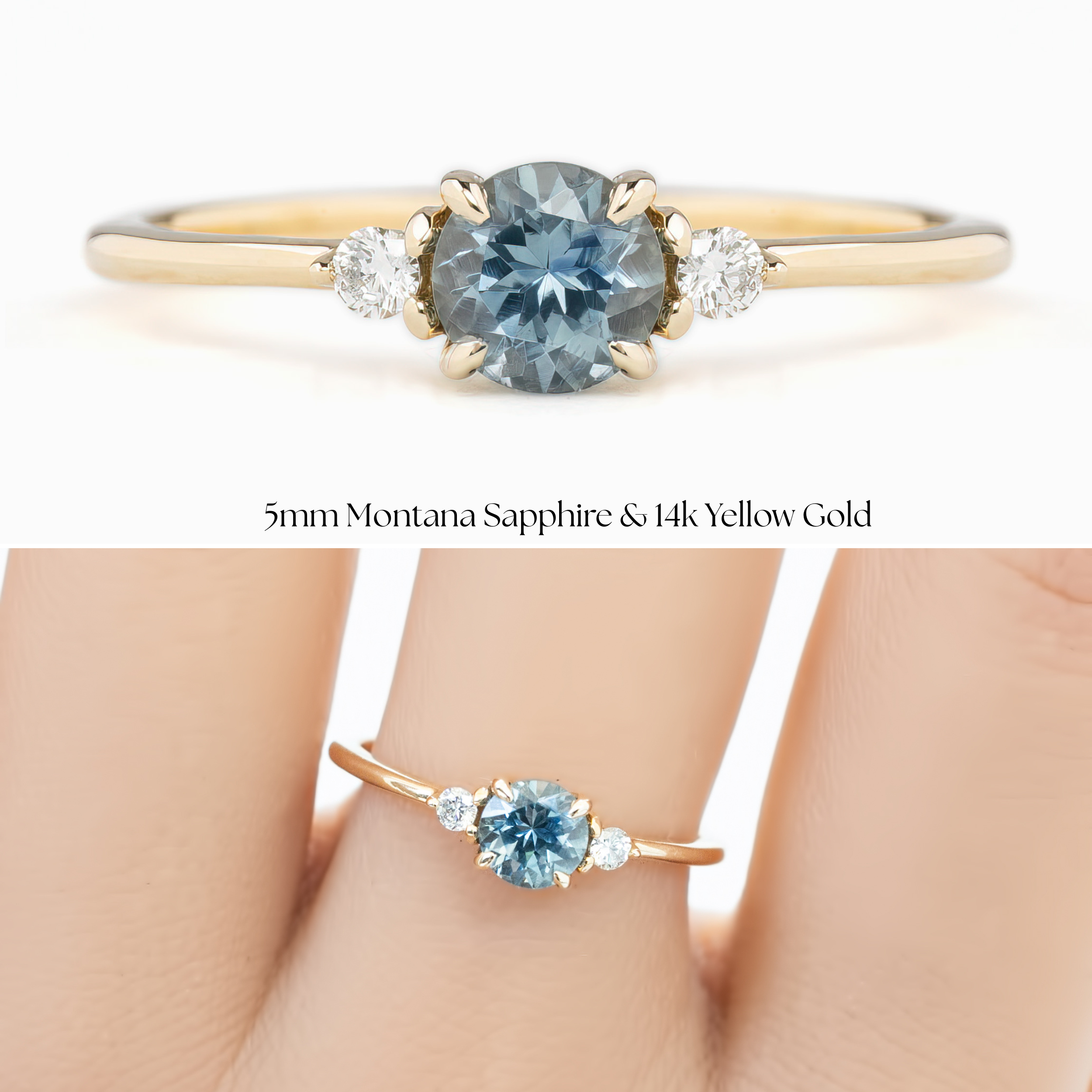 Emilie Ring, 0.60ct Montana Sapphire of your choice