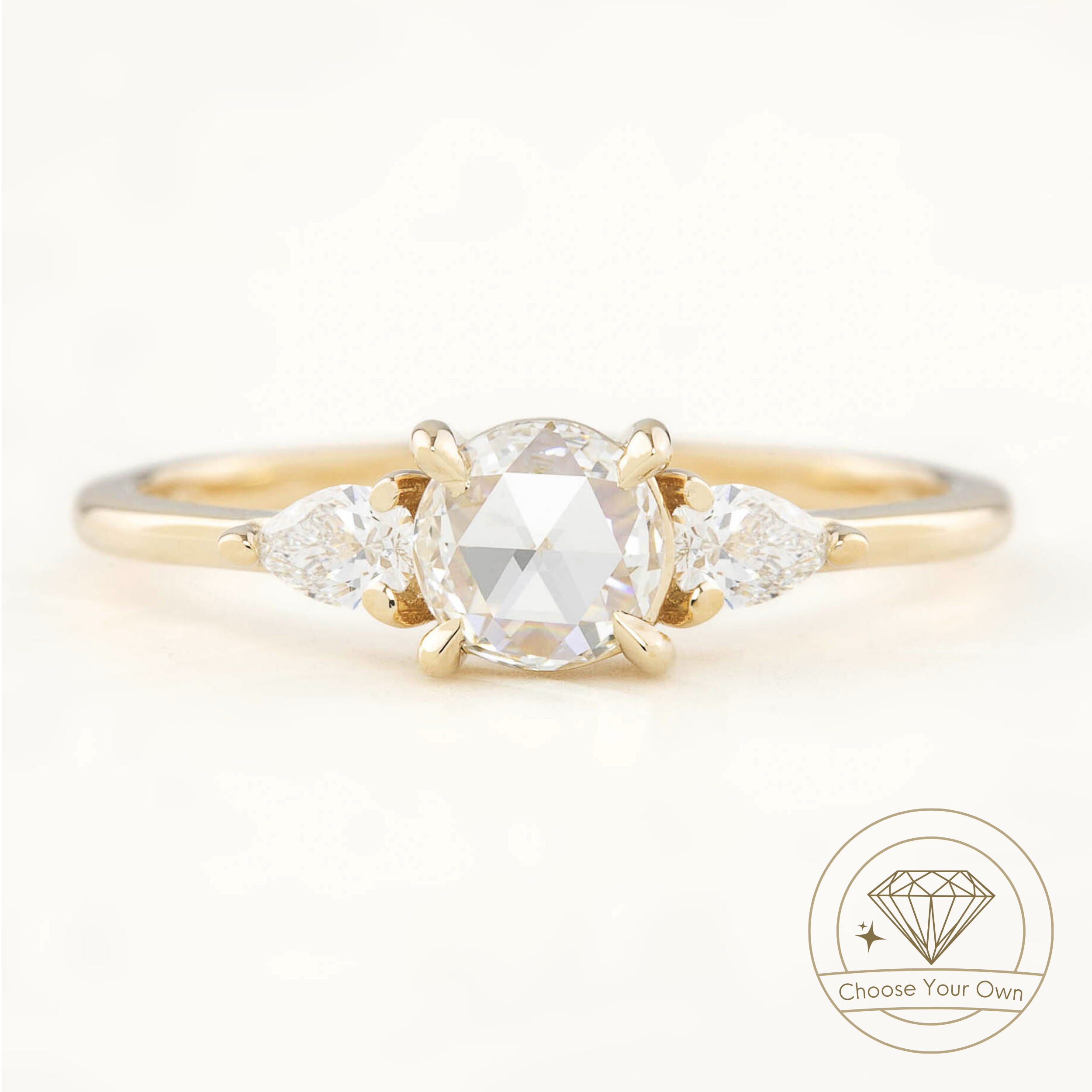 Olivia Ring, Round Rose Cut Diamond