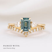 Olivia Ring 1.50ct Teal Blue Montana Sapphire, 14k Yellow Gold (One of a kind)