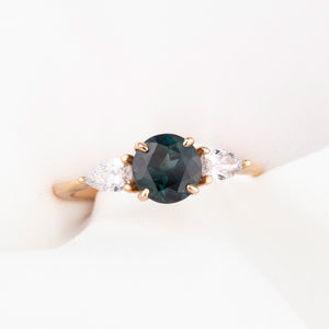 Olivia Grand Ring, 1.37ct Teal Blue Queensland Sapphire