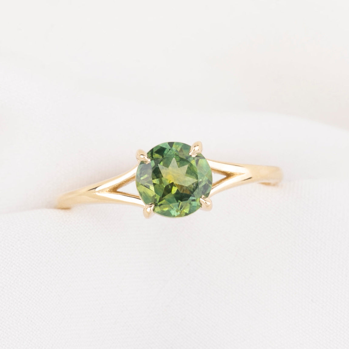 Kylie Ring, 1.31ct Green Montana Sapphire
