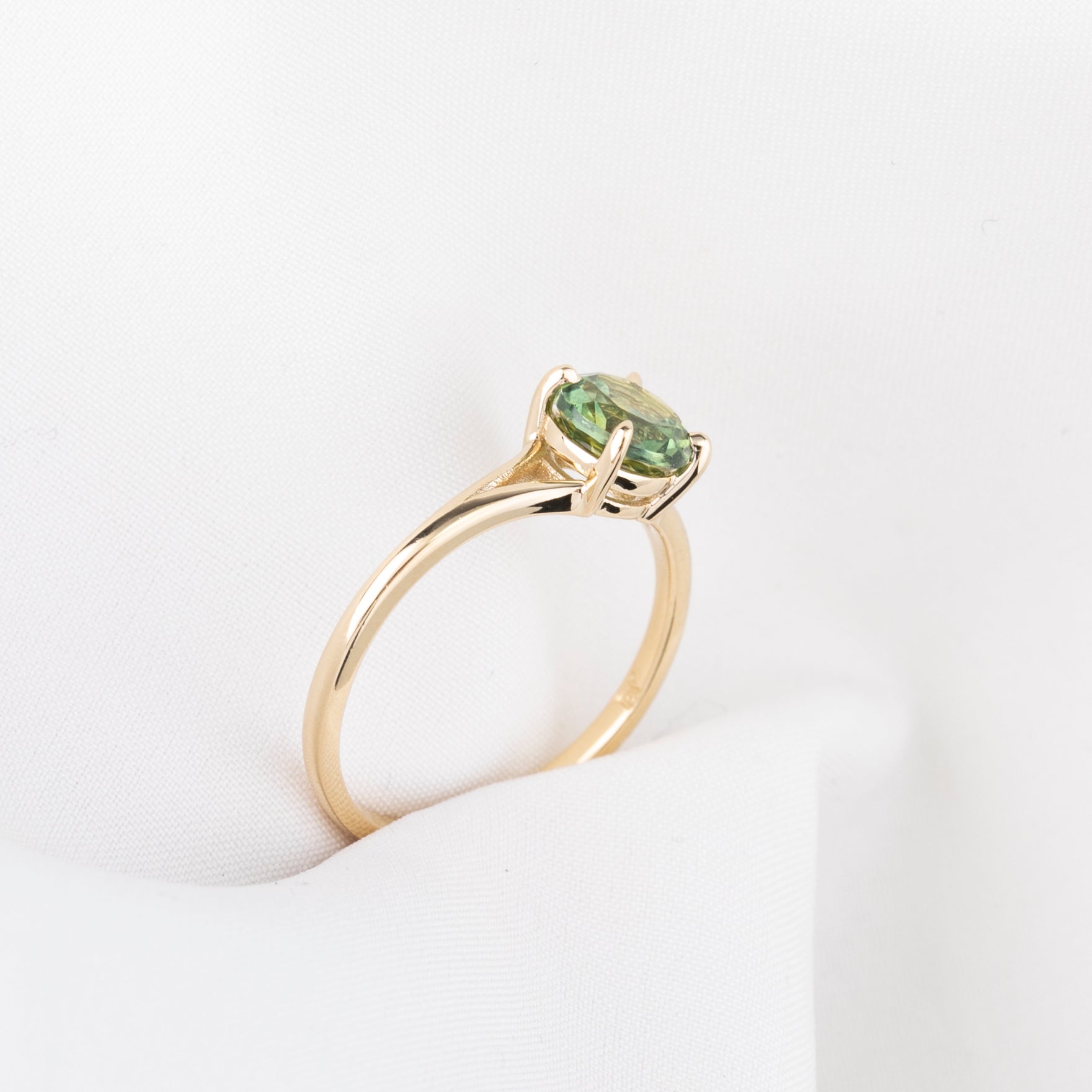 Kylie Ring, 1.31ct Green Montana Sapphire
