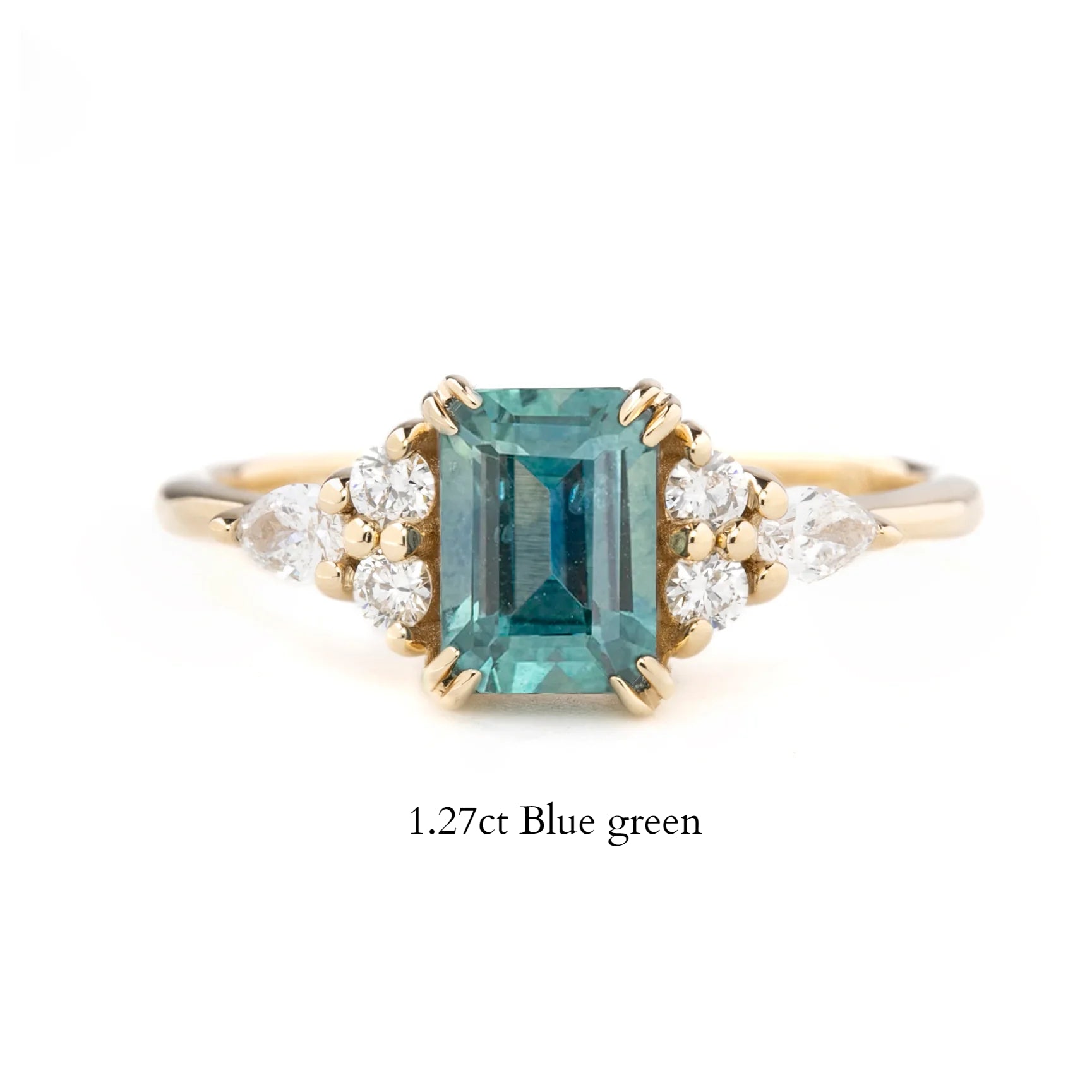 Remi Ring Emerald Cut Montana Sapphire, 14k Yellow Gold (One of a kind)