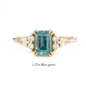 Remi Ring Emerald Cut Montana Sapphire, 14k Yellow Gold (One of a kind)