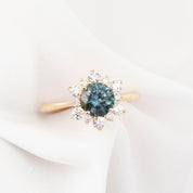 Amara Ring, 1.31ct Aqua Blue Montana Sapphire