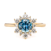 Amara Ring, 1.31ct Aqua Blue Montana Sapphire