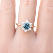 Amara Ring, 1.31ct Aqua Blue Montana Sapphire