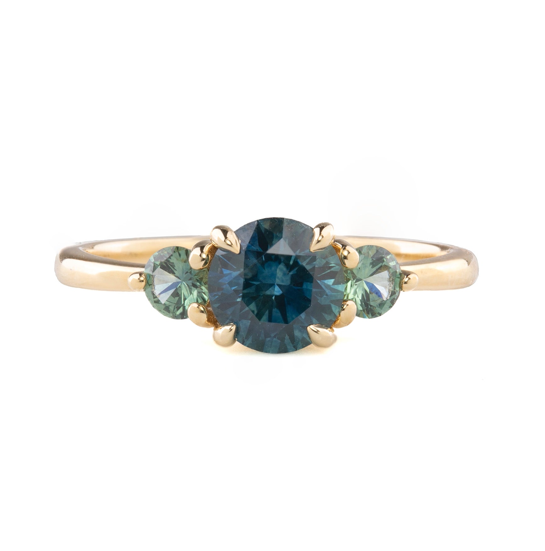 Juliette Ring, 1.33ct Teal Blue Monatana Sapphire
