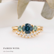 Juliette Ring, 1.33ct Teal Blue Monatana Sapphire