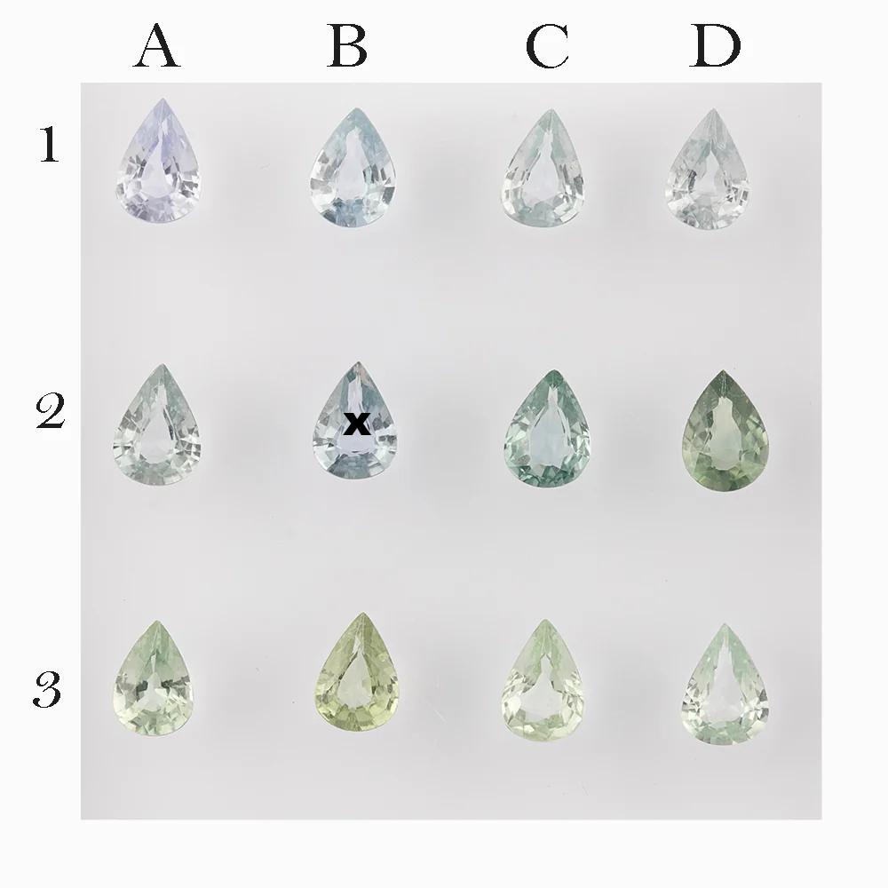 0.60-0.70ct Calibrated Pear Madagascar Sapphires (7.0mm) CS300
