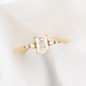 Estel Fleur Four Prongs Ring, GIA Certified 0.71ct Radiant Diamond, 14K Yellow Gold (One of a kind)